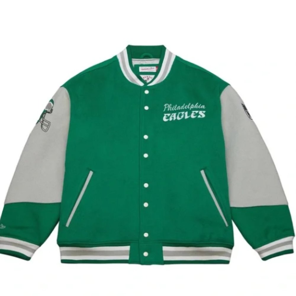 AUTHENTIC Mitchell & Ness Team Varsity Princess Diana Jacket Philadelphia Eagles